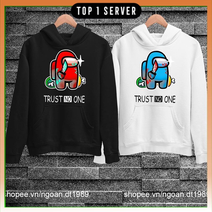 Áo Hoodie In Hình A M U TRUST NO ONE 2 Màu Đen Và Trắng Chất Nỉ Dầy Dặn