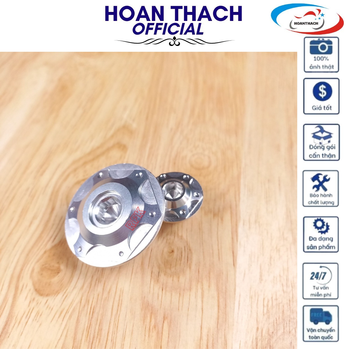 Ốc Mâm Lửa Xe máy Honda (Màu Bạc) Hàng Thường HOANTHACH SP001161