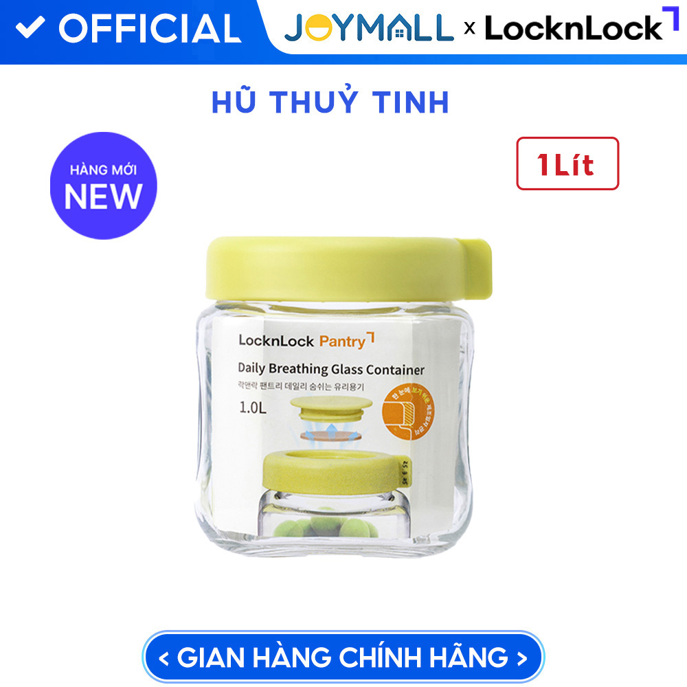 Hũ Đựng Thực Phẩm Bằng Thủy Tinh LocknLock Daily Breathing, Hàng Chính Hãng, Nắp Đậy Kín - JoyMall