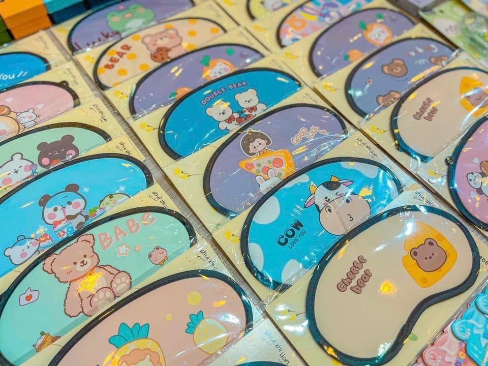 Miếng bịt mắt ngủ 3D có túi gel làm mát hình ảnh hoạt hình dễ thương