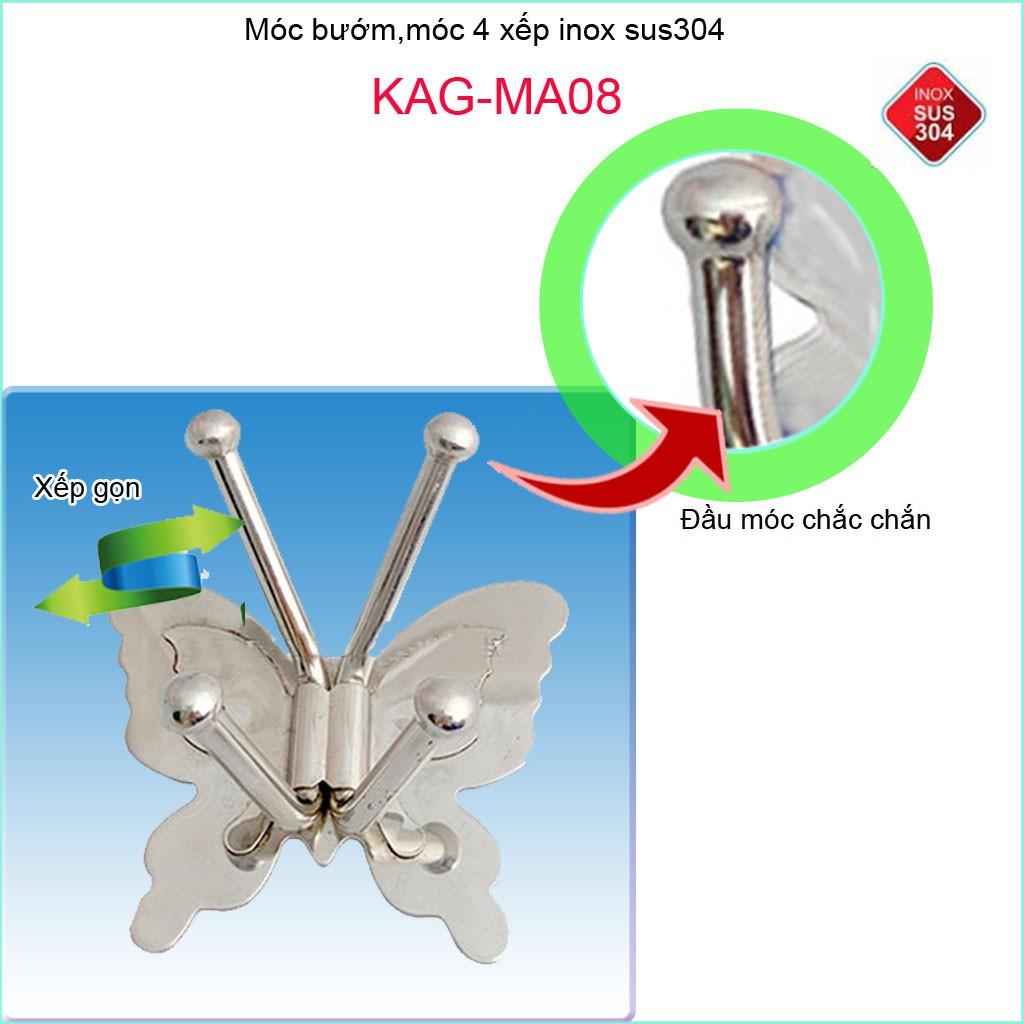 Móc bướm Inox 304, móc áo treo đồ Inox SUS304 KAG-MA08