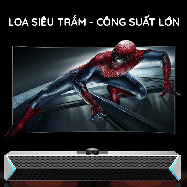 Loa Thanh Siêu Trầm Bluetooth Gaming Soundbar Để Bàn D6 Công Suất Lớn Dùng Cho Máy Vi Tính PC, Laptop, Tivi