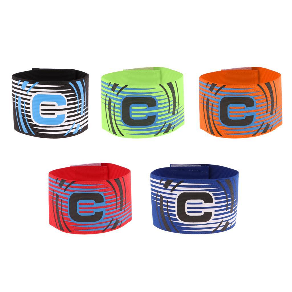 Football Soccer Captain Armband, Elastic Captains Armband for Adult Youth One Size, Stripe Design