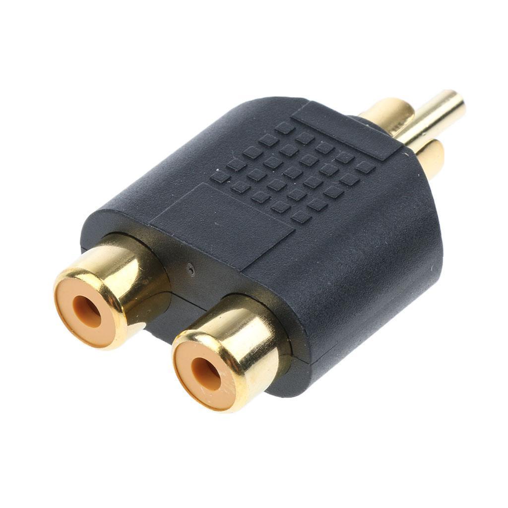 5x 1 RCA Male to 2 PHONO Female Y-Splitters Connector AV Audio/Video Adapter