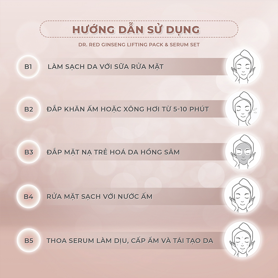 Bộ đôi mặt nạ hồng sâm Hàn Quốc Lagivado thải độc, nâng cơ, đánh bay mụn đầu đen Dr. Red Ginseng Lifting Pack 30 ml và Serum dưỡng da, se khít lỗ chân lông 50 ml