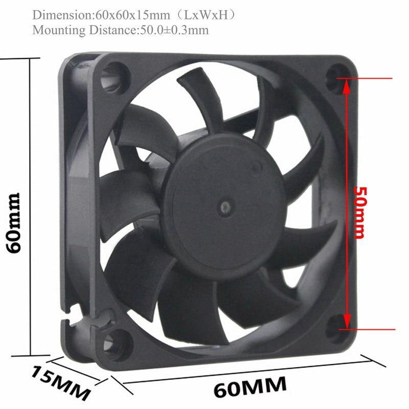 1 Quạt Tản Nhiệt Không Chổi Than Dc 12v 3pin 6015s 6cm 60mm 60x60 X 15mm