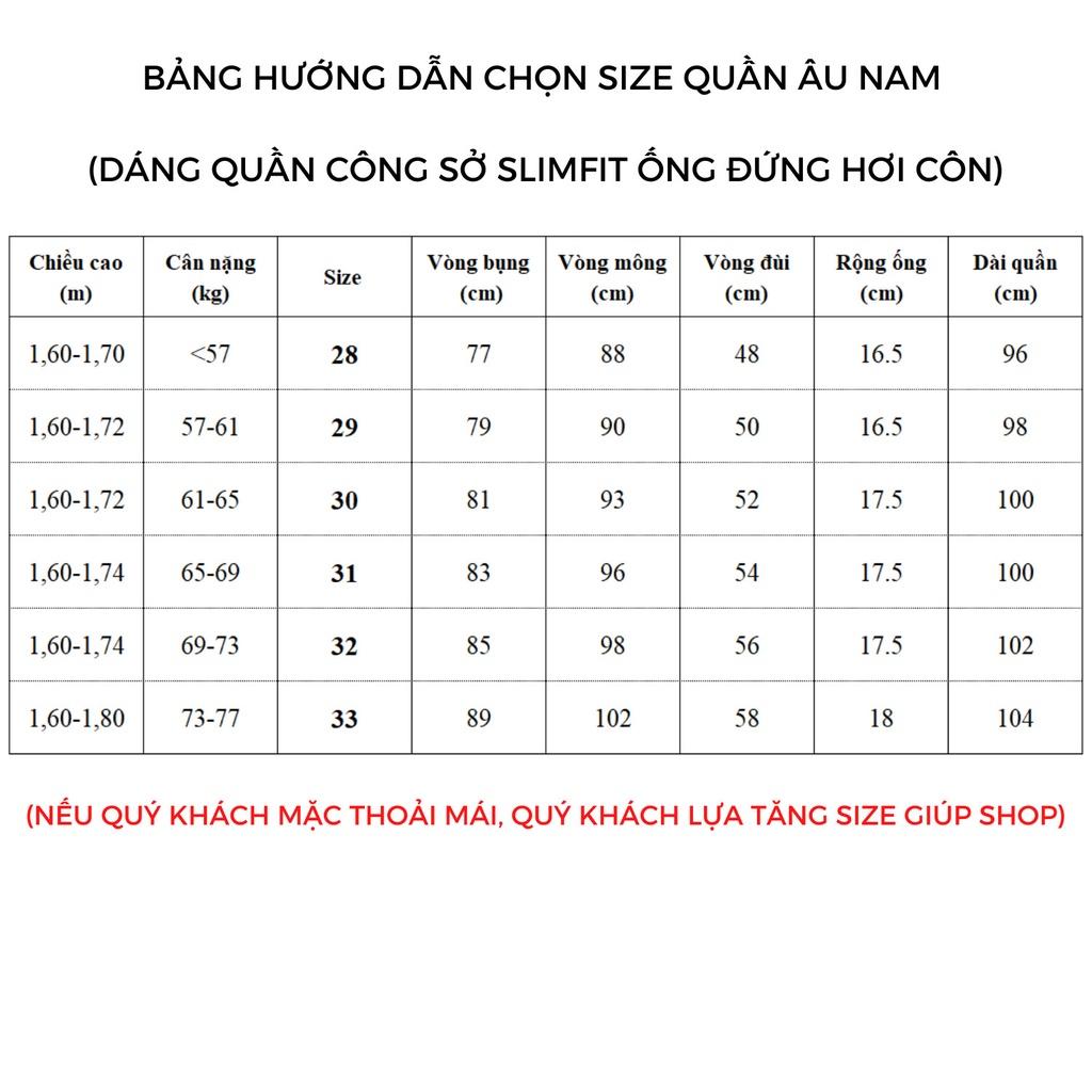 Quần âu nam công sở màu đen ADINO vải cotton tuyết mưa không bai không xù co giãn nhẹ ống đứng hơi côn trẻ trung Q01