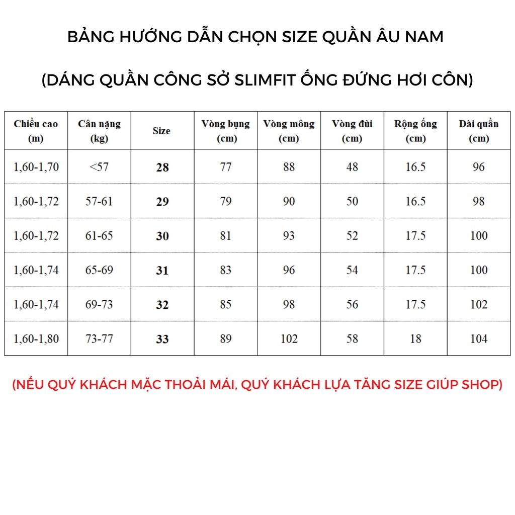 Quần tây nam màu ghi đậm ADINO vải rayon polyester dày không bai không xù co giãn dáng công sở ống đứng hơi côn QA131
