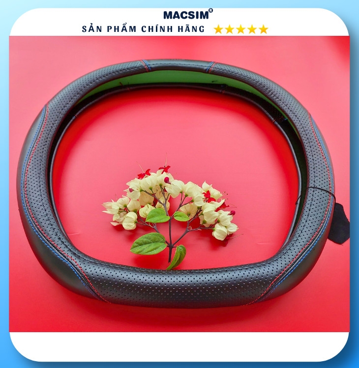 Bọc vô lăng cao cấp Macsim mã BP01 chất liệu da thật - Khâu tay 100%