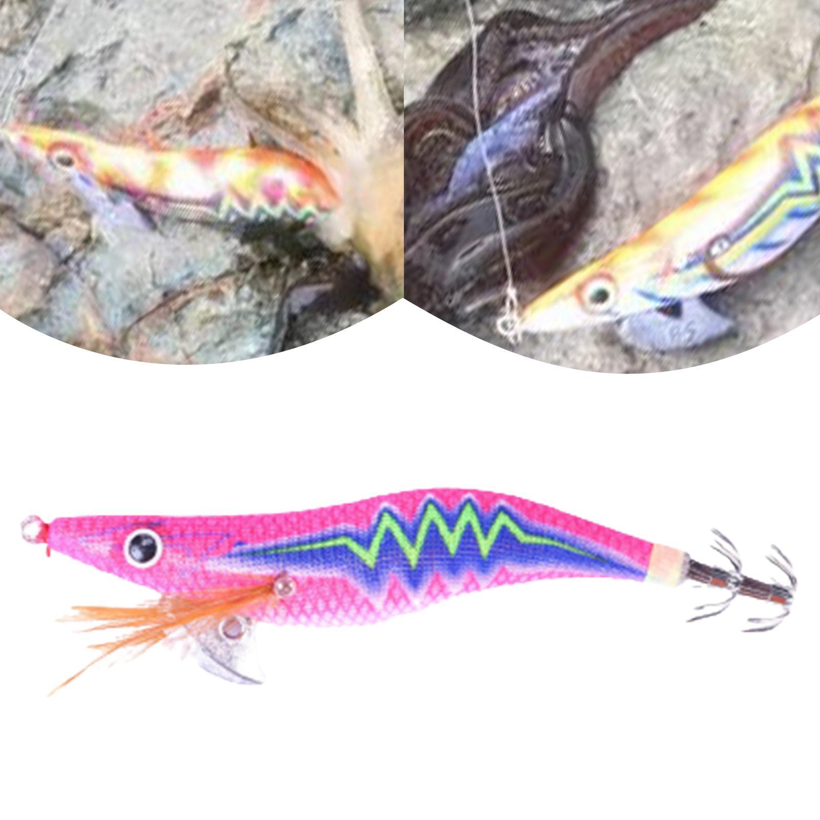 Luminous Squid Jig Hooks, Fishing Hook, Night Fishing Tackle 12cm Artificial Squid Jig Lures Fluorescent Durable Luminous Lure, Squid Lures