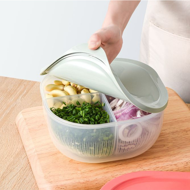 Hộp hành tỏi 4 ngăn để tủ lạnh