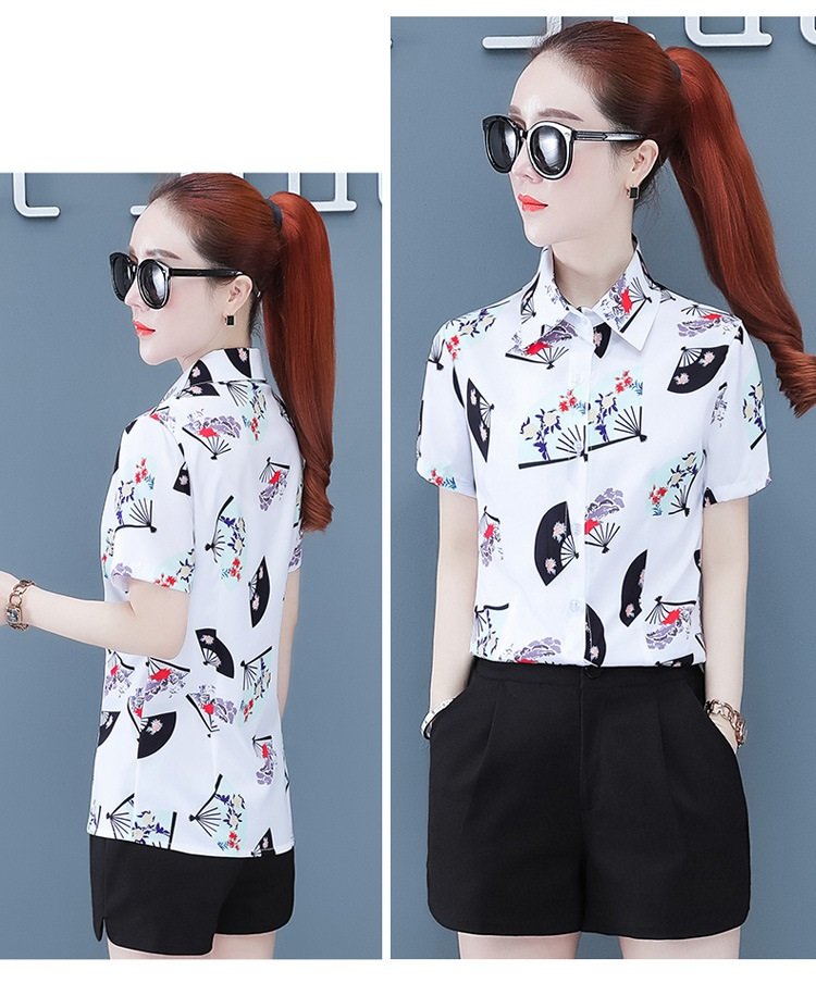 Áo sơ mi nữ thiết kế họa tiết trẻ trung áo rộng đủ size s72