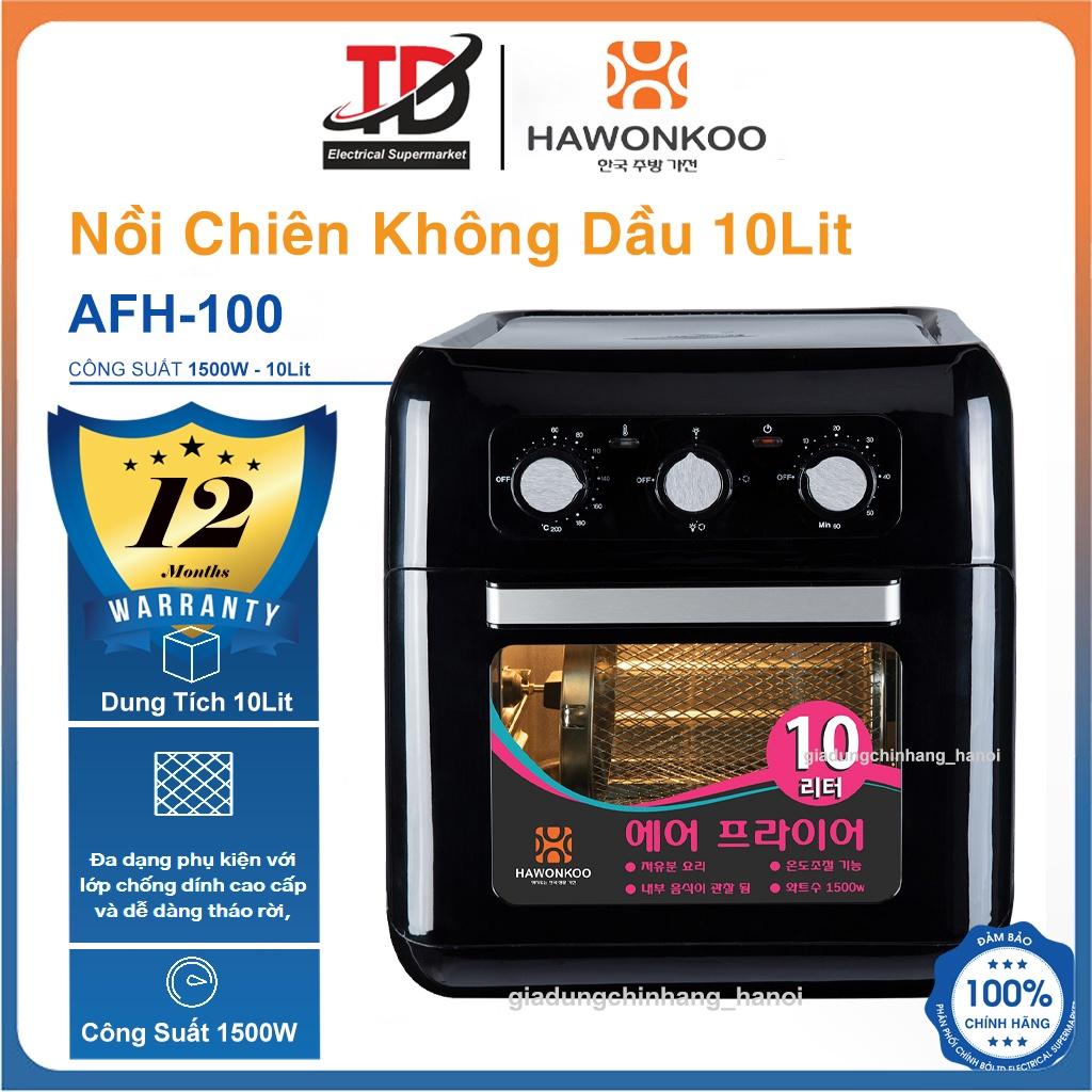 Nồi Chiên Không Dầu Hawonkoo AFH-100, Dung Tích 10Lit - 5 Phụ Kiện Nướng Đa Năng, Hàng Chính Hãng
