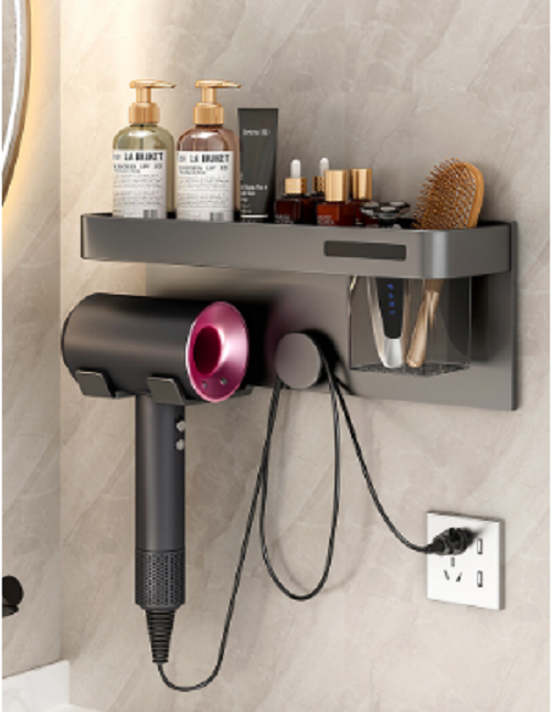 Kệ treo máy sấy tóc không khoan tường Drying Hair Shelf M2F Nhôm Cao Cấp