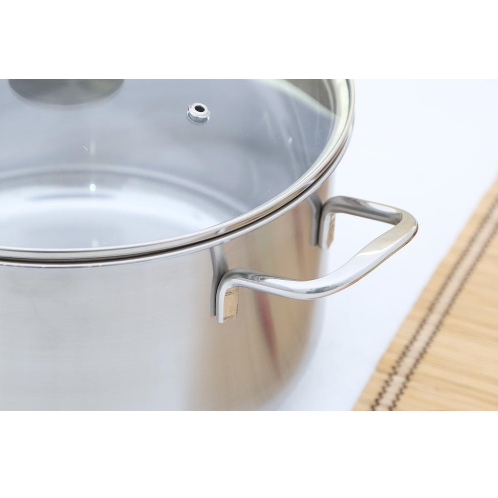 Nồi Inox 3 Đáy Nắp Kính 24cm Fivestar N24-3DG - Hàng Chính Hãng