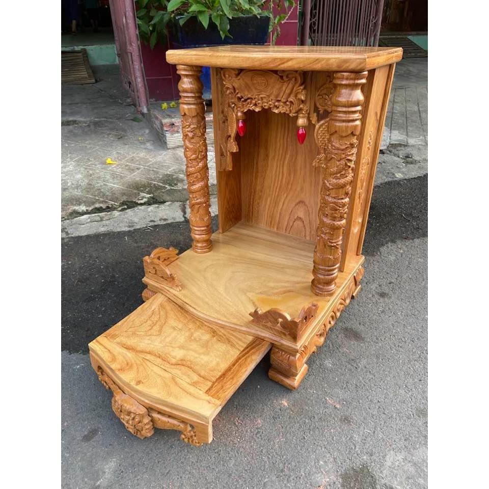 Bàn thờ thần tài gỗ gõ đỏ 48 x 68cm, bàn thờ ông địa , bàn thờ gỗ cao cấp