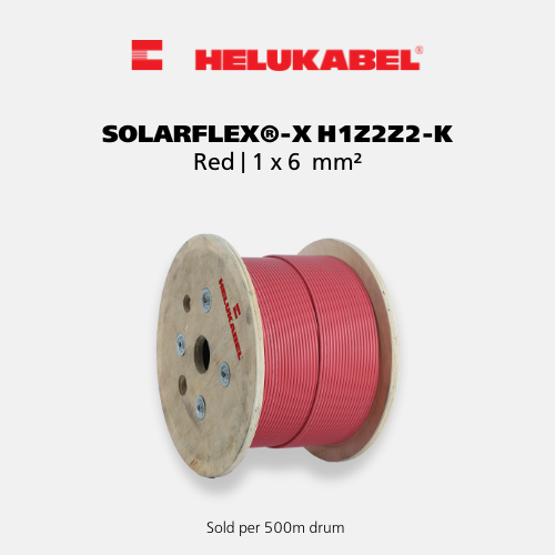 Dây cáp DC HELUKABEL SOLARFLEX-X H1Z2Z2-K | 1 x 6 mm² | Cuộn 500m