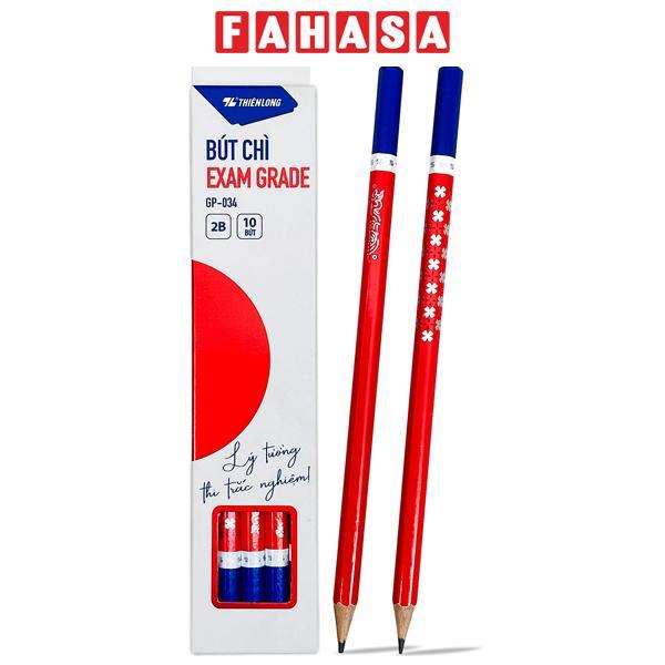 Hộp 10 Bút Chì Gỗ Exam Grade 2B - Thiên Long GP-034