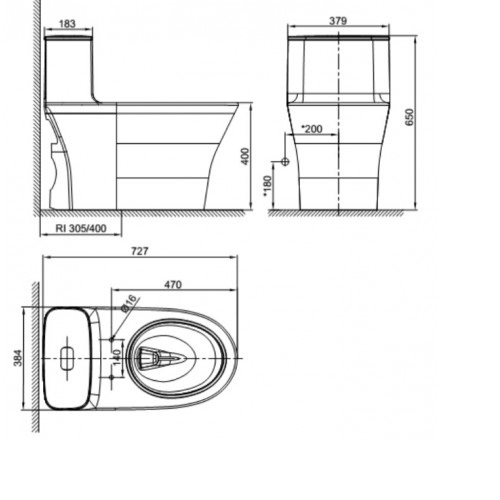 Bồn cầu American Standard WP-1880 - 1 khối