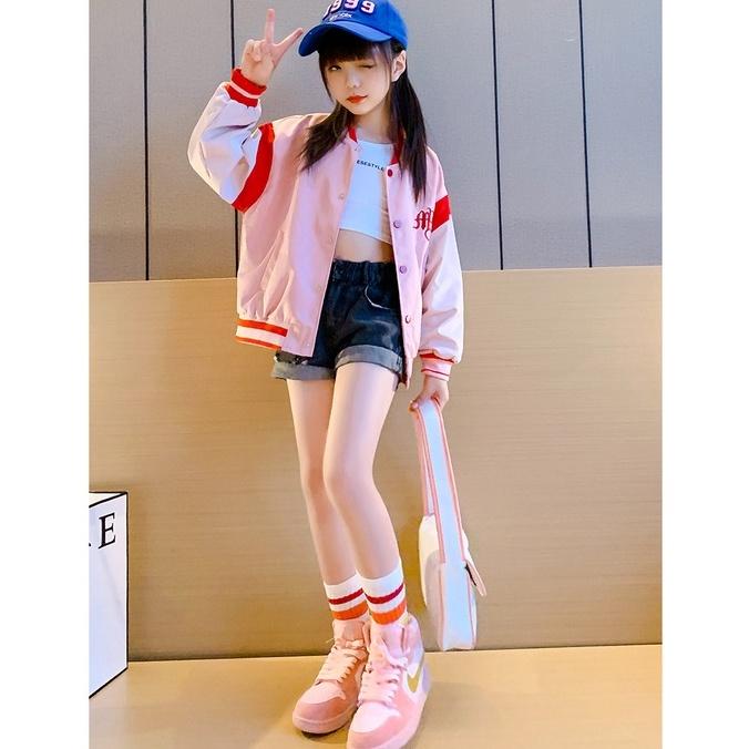 AK67 Size120-170 Áo khoác bomber bé gái.đẹp y hình Thời trang trẻ Em hàng quảng châu