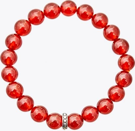 Vòng Tay Đá Ngọc Hồng Lựu Garnet Charm Bạc Thái - Hỏa Thổ