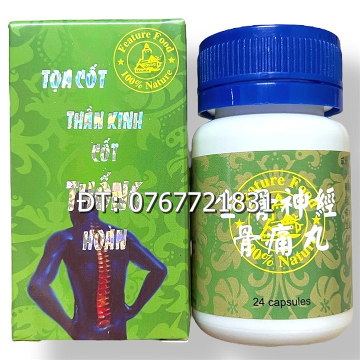 Viên uống đau nhức xương khớp Toạ cốt thần kinh cốt thống hoàn xuất xứ Malaysia - Hộp gồm 24 viên - Mã số 1494