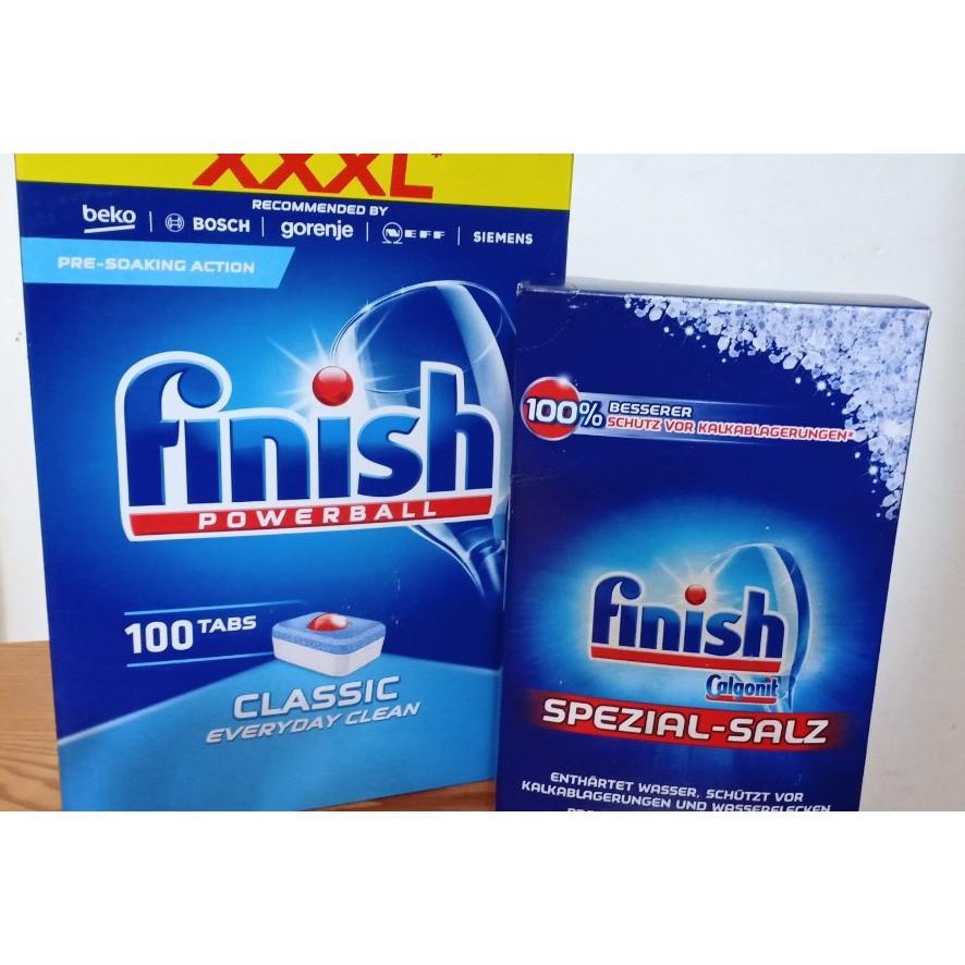 Combo Viên rửa bát Finish quantum 60 viên viên+ muối rửa bát Finish 1,5kg làm sạch sâu tốt hơn