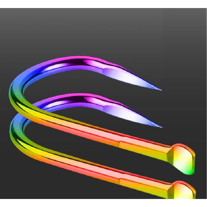 Lưỡi Câu Cá CJF, Lưỡi Câu TiTan 7 Màu Có Ngạnh Cao Cấp Chuyên Câu Đài,Câu Đơn LC-8