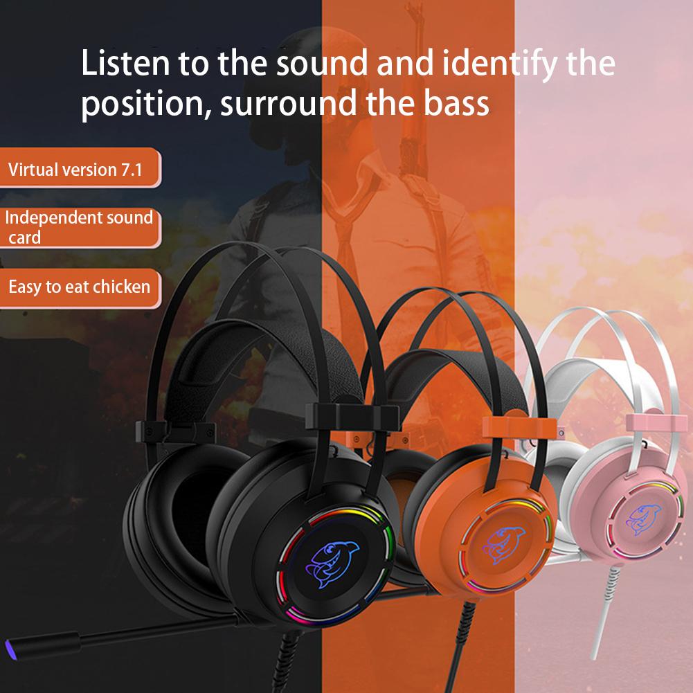 CHANNEL Tai Nghe Gaming Chụp Tai Có Dây Usb 7.1 Kèm Mic Chất Lượng Cao