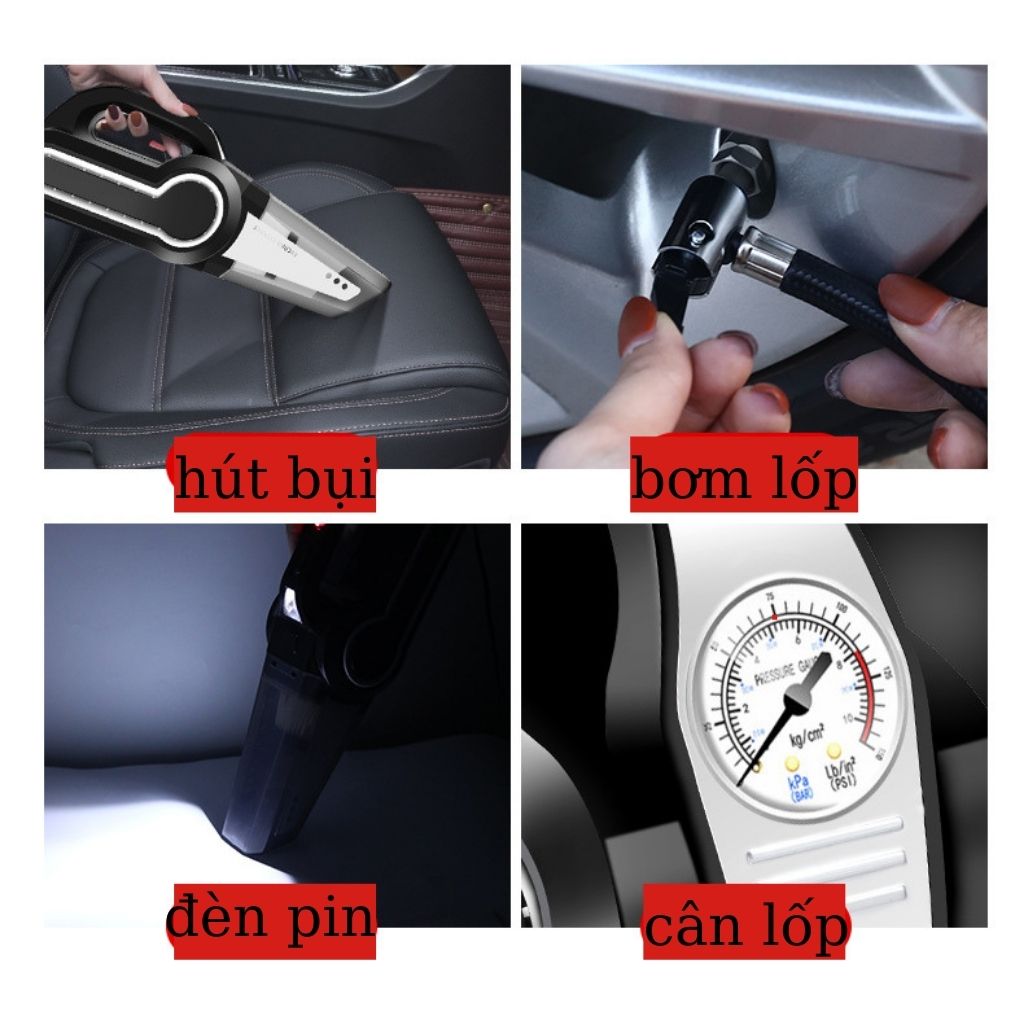 Máy hút bụi kiêm bơm lốp xe ô tô