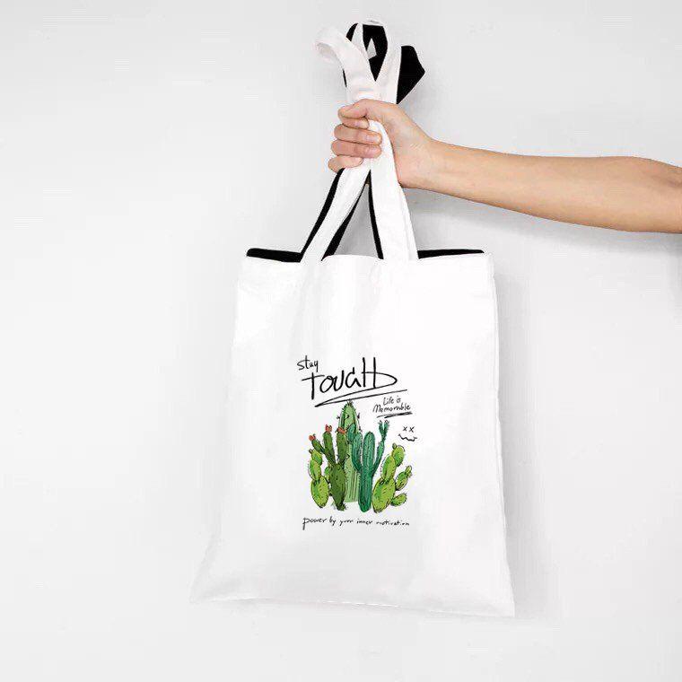 Túi Tote In hình Xương Rồng cho các bạn nữ