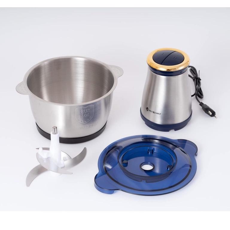 Máy Xay Thịt CHEF&amp;CHEF Cối Inox 2L Dao 4 Lưỡi Cao Cấp