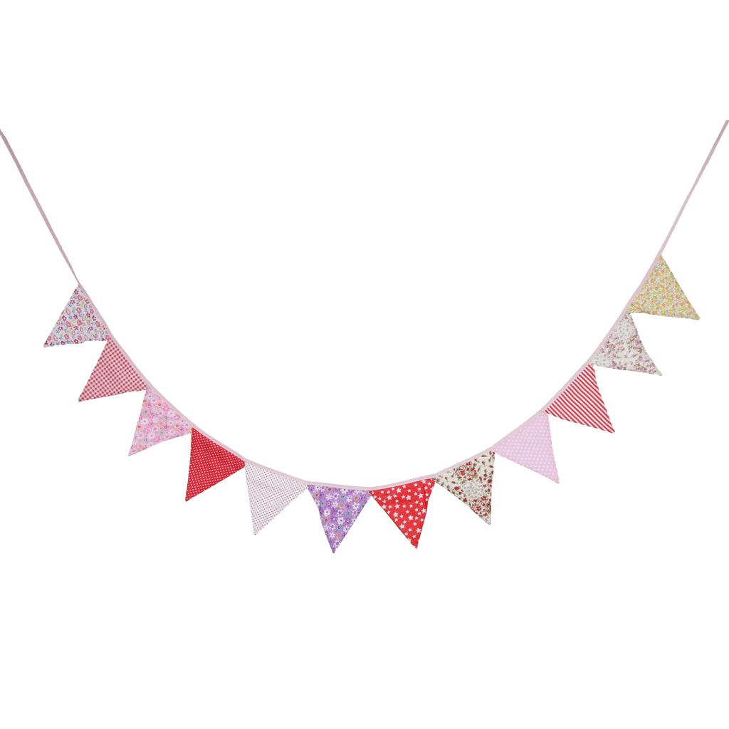 Colorful Fabric Bunting Banner Flag Wedding Nursery Birthday Party Decor