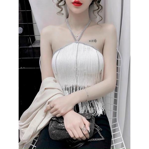 Áo quây buộc dây kiểu yếm tua rua cực hot có đệm ngực hàng QC