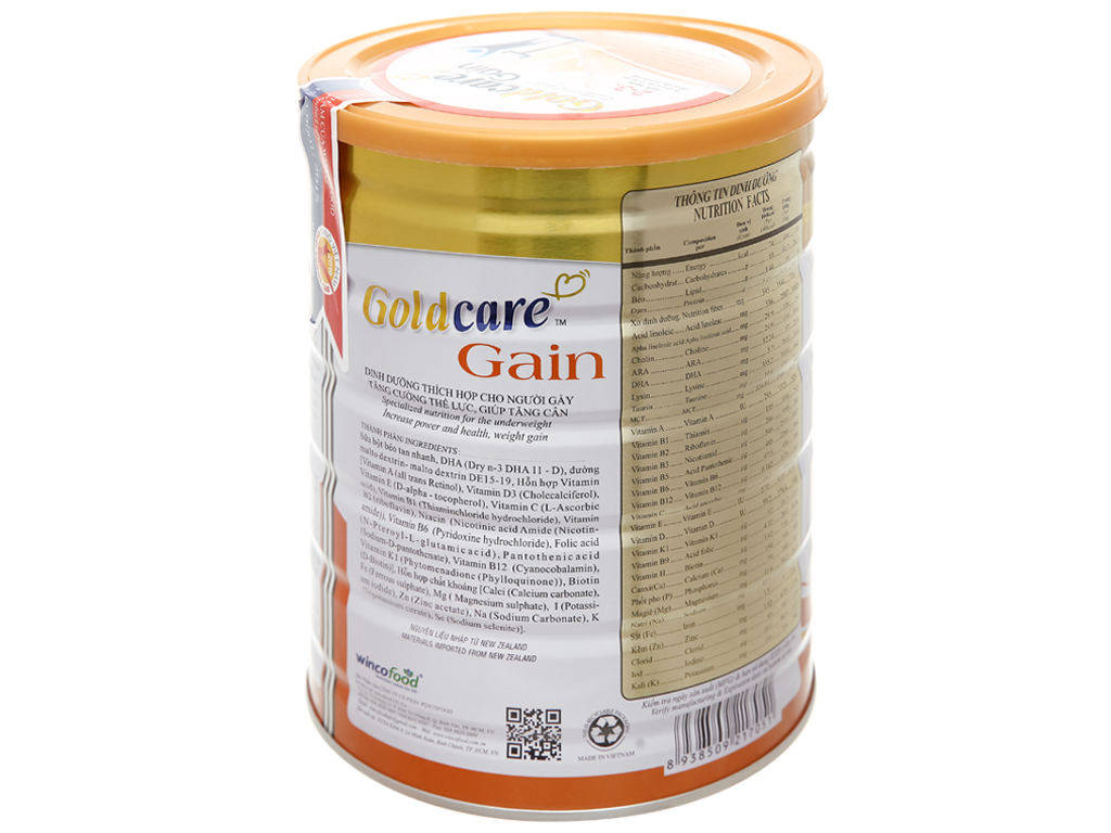 Sữa bột Wincofood Goldcare Gain: dinh dưỡng thích hợp cho mọi đối tượng và trẻ em từ 1 tuổi trở lên giúp tăng cân hiệu quả