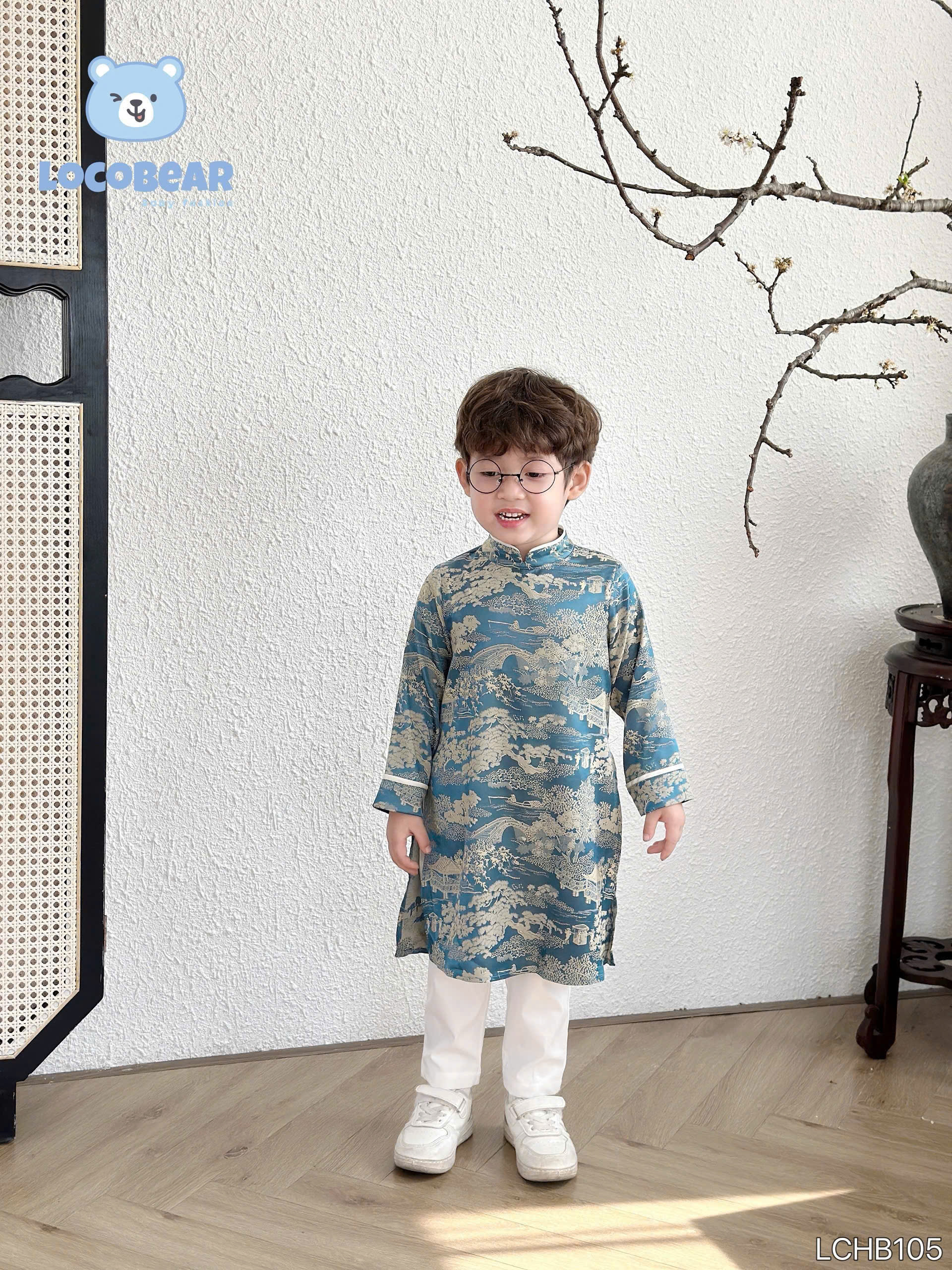 Áo dài tết cho bé trai mẫu Cát tường diện lễ tết năm mới từ 12-40kg hàng thiết kế cao cấp