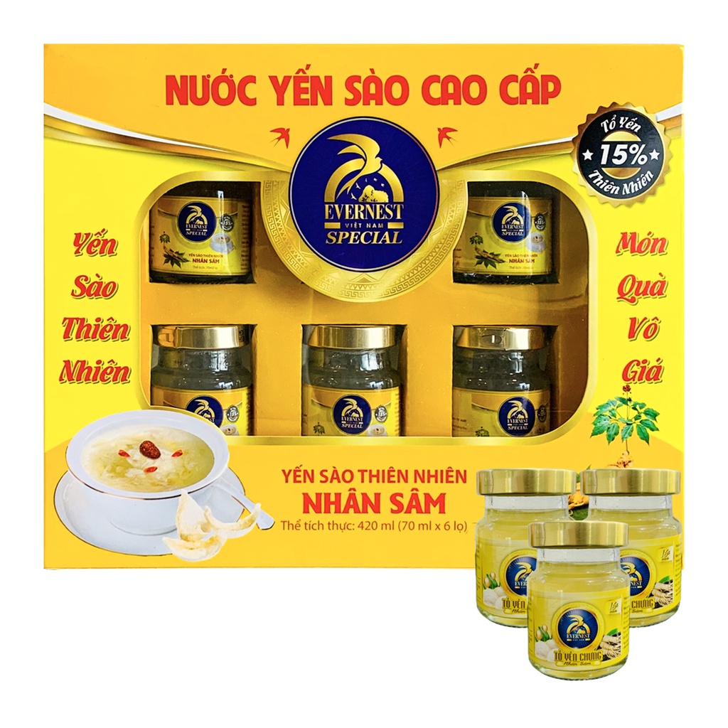 Hộp Nước Yến Sào Nguyên Chất Nhân Sâm Evernest Special