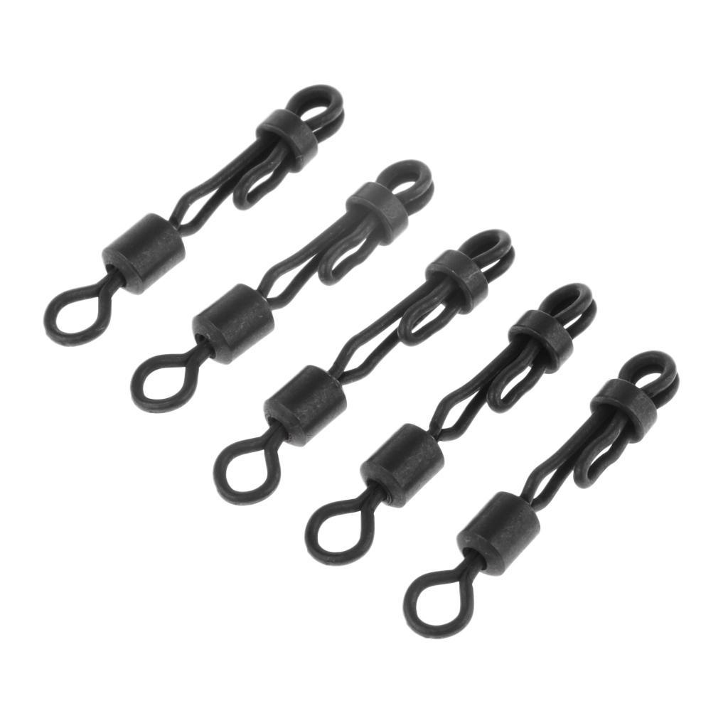5pcs Fishing Swivels Clip Quick Change Rolling Swivels Hook Line Connectors