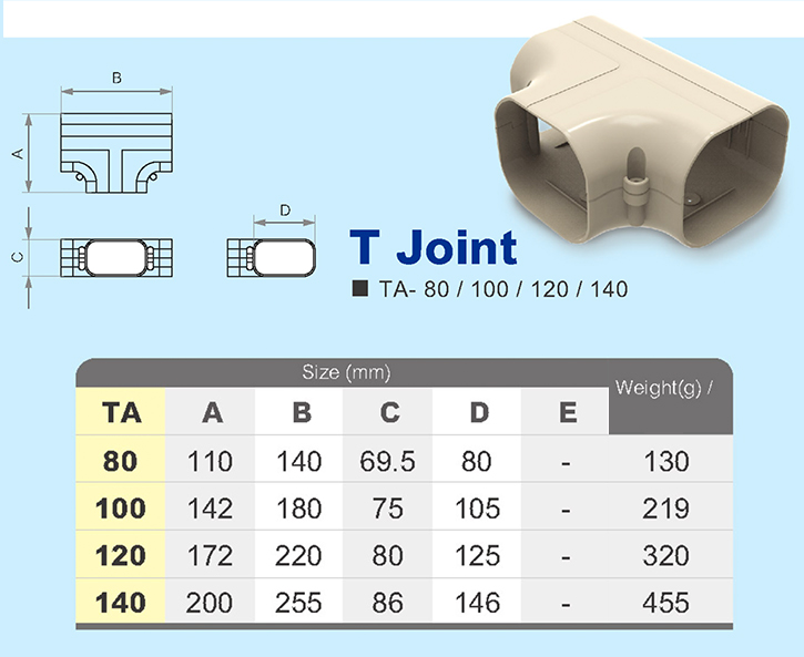 Trunking Nhựa Fineduct Nối Chữ T TA - Hàng Nhập Khẩu