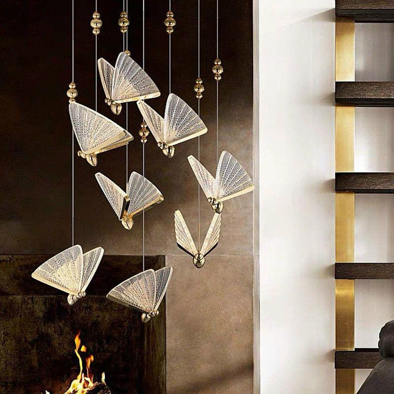Đèn thả bướm trang trí phòng ngủ, bàn ăn,đèn phòng khách, đèn thả thông tầng