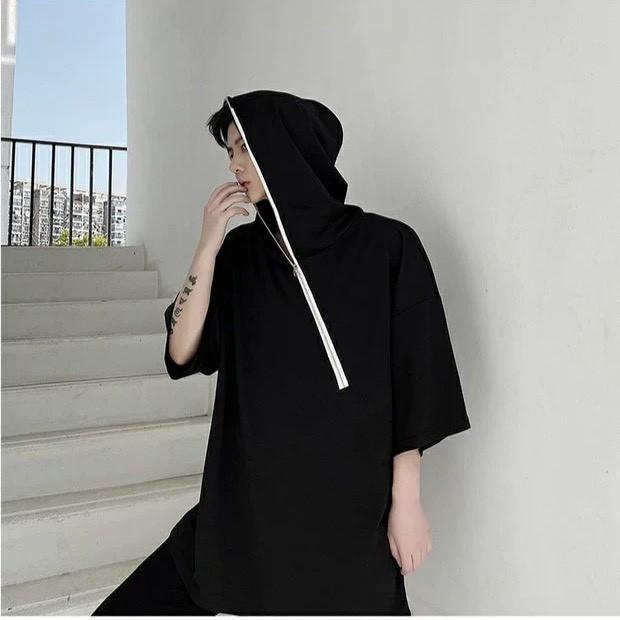Áo phông nam tay lỡ vải thun cotton