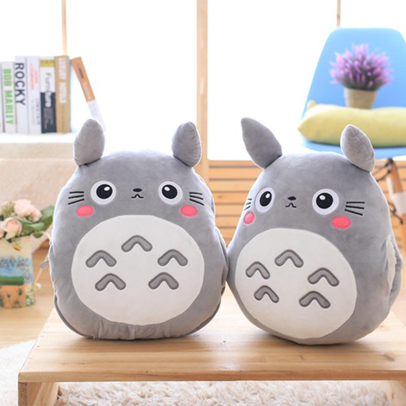 Totoro Gối Nhung Đa Chức Năng 3 Trong 1 Ném Gối Totoro Tay Ấm Áp Vỏ Gối Cho Bé Trẻ Em Chăn Nhồi Bông Anime Hình đồ Chơi