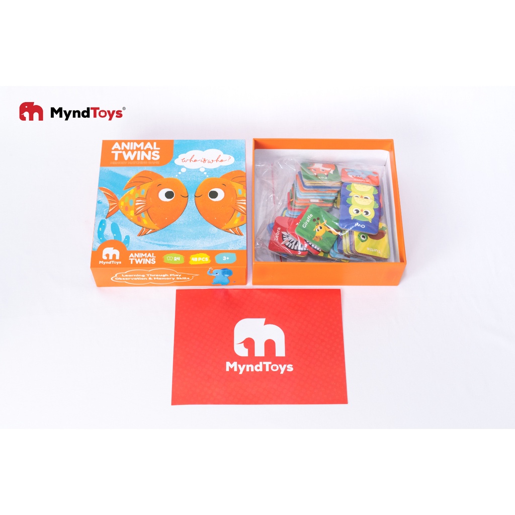 Đồ Chơi Xếp Hình MyndToys - Animal Twins - Memory Matching Game 48 Thẻ Dành Cho Các Bé Trên 2 Tuổi