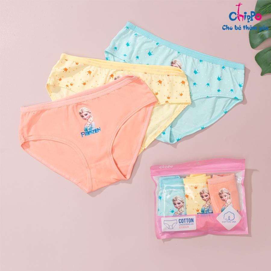 Set 3 quần chip bé gái Chippo 100% cotton từ 14 đến 50kg