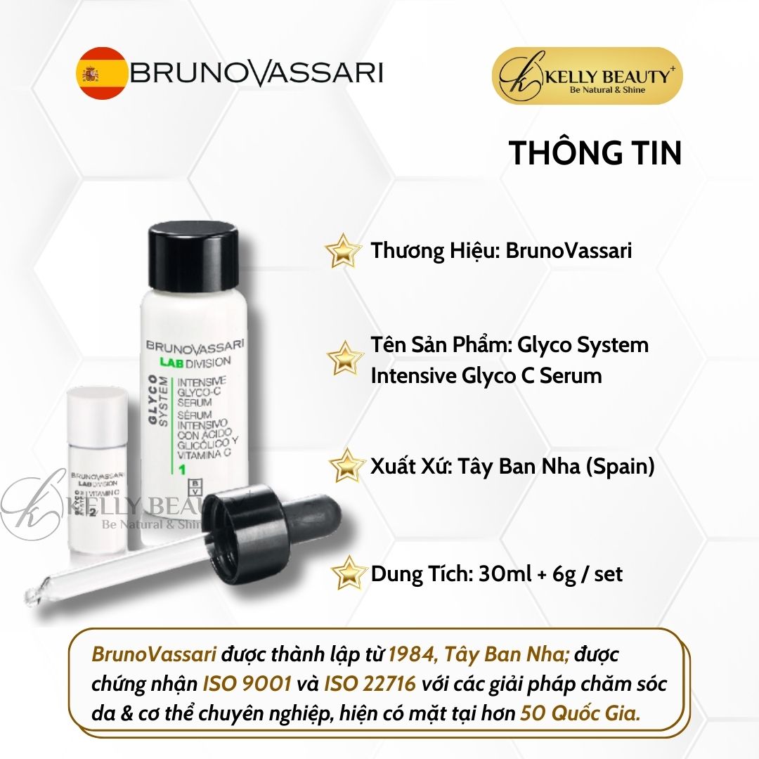 Huyết thanh chống lão hóa chuyên sâu Glycol System - Intensive Glyco C Serum - Bruno Vassari | Kelly Beauty