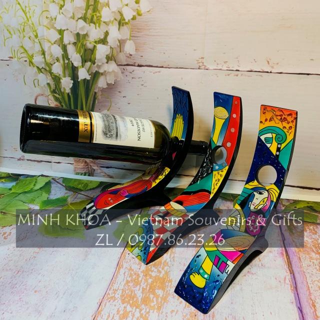 Gác Đỡ Chai Vẽ Sơn Mài Lập Thể Picasso Giao Mẫu Ngẫu Nhiên - Balancing Wine Bottle Holders