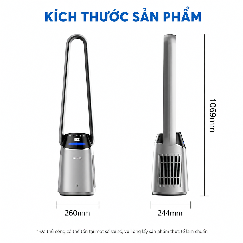 Philips ACR3244BF 2in1 Quạt Không Cánh + Máy Lọc Không Khí Sang Trọng Cho Gia Đình. HÀNG CHÍNH HÃNG