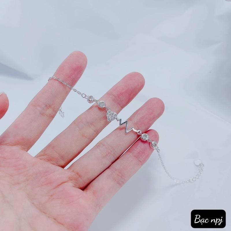 Lắc tay trái tim , Vòng tay nữ Bạc Ta ️ XINH XẮN ️ giá siêu rẻ - Bạc Npj