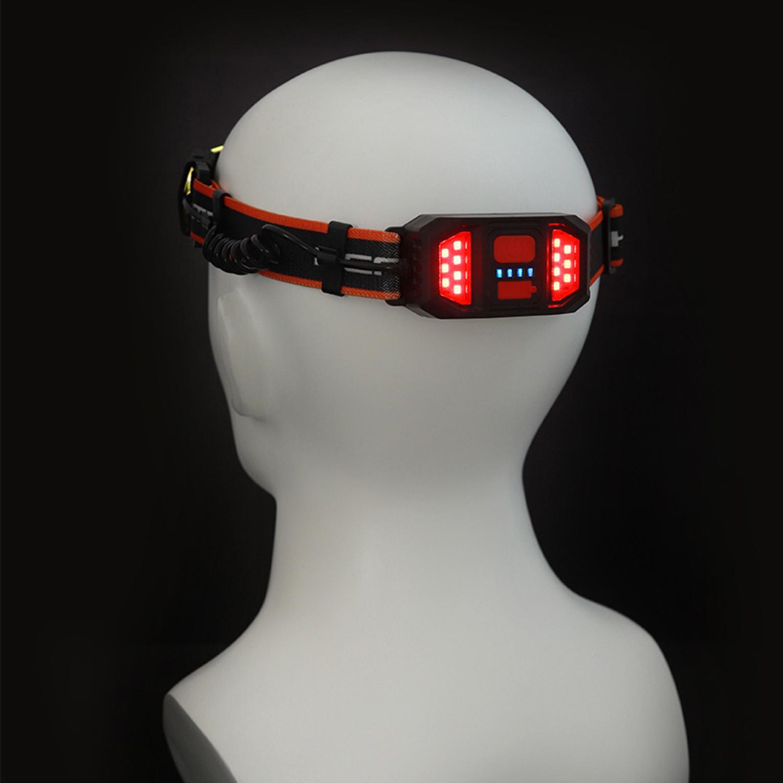 2x Bright USB COB+LED Elastic Head Band Headlamp Torch Floodlight Rechargeable