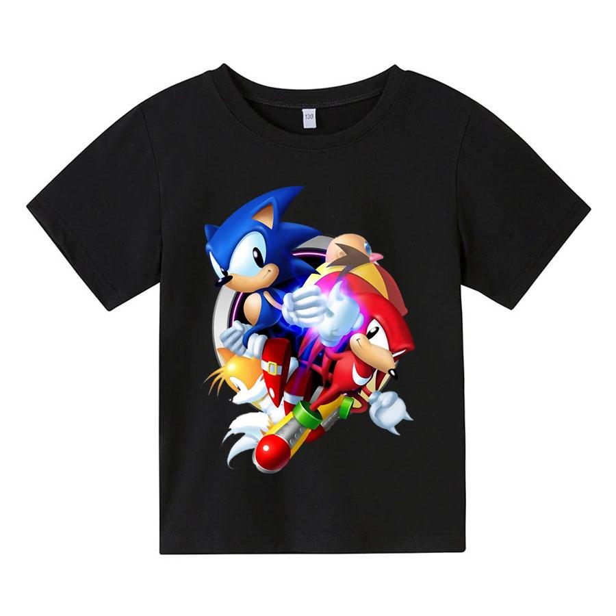 Áo thun trẻ em bộ 3 sonic Có size người lớn, King Cotton